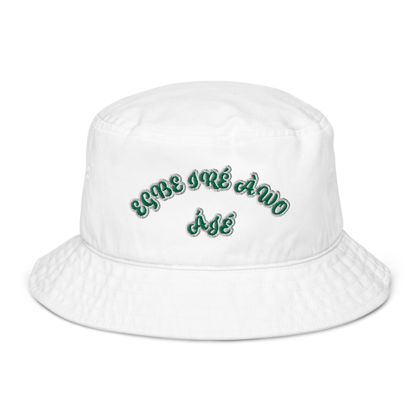 EGBE IRE AWO AJE Ju Ogun  aje Organic bucket hat