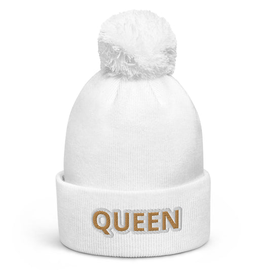 Queen Pom pom beanie