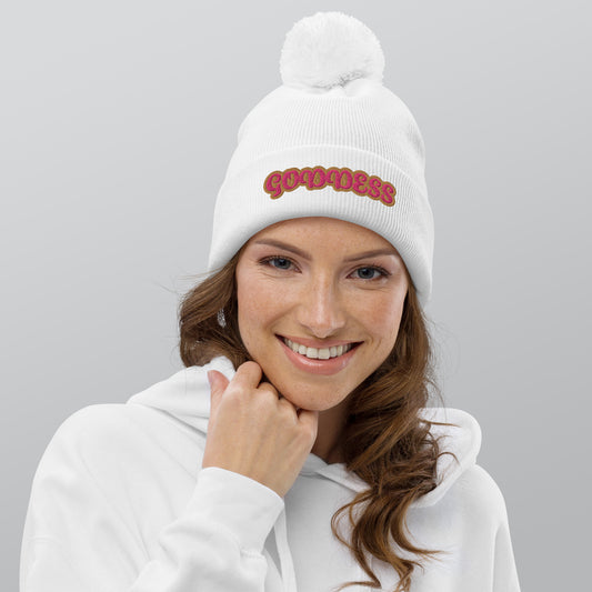 Goddess 6 Pom pom beanie