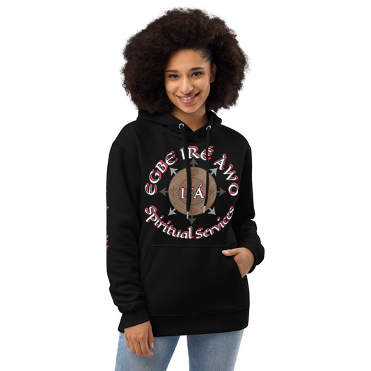 Personalized Egbe Iré Àwo Ifa signature Logo Black Premium eco hoodie 2