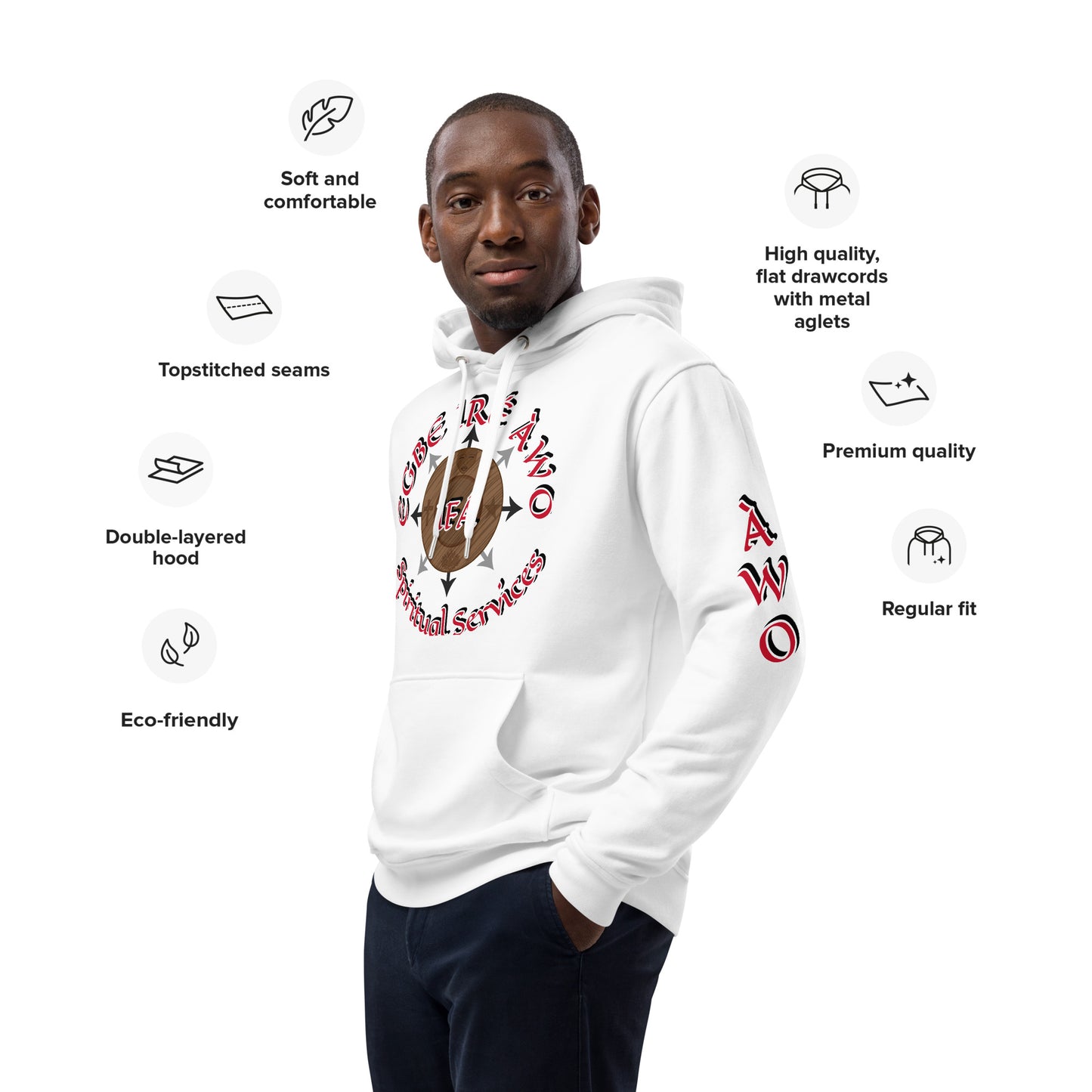 Egbe Iré Àwo Ifa signature Logo White Premium eco hoodie 2