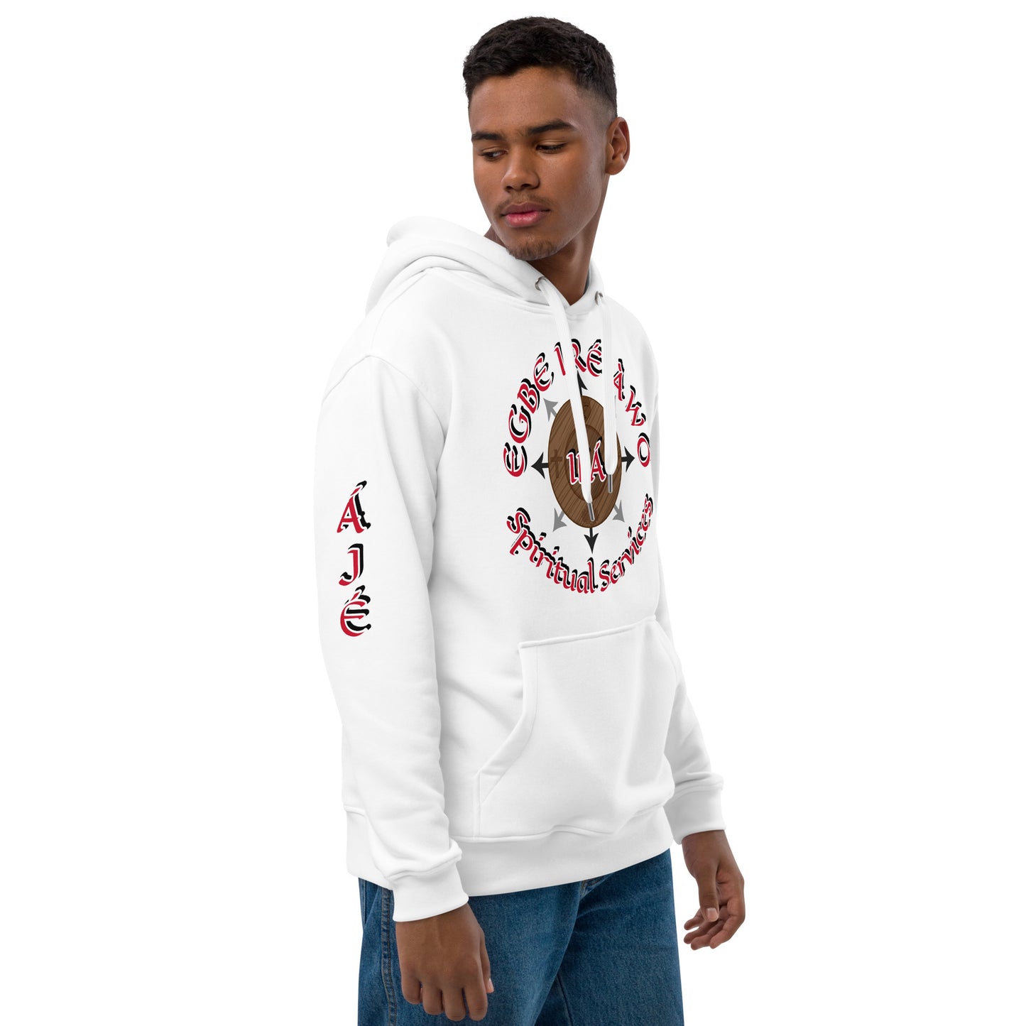 Personalized Egbe Iré Àwo Ifa signature Logo White Premium eco hoodie 2