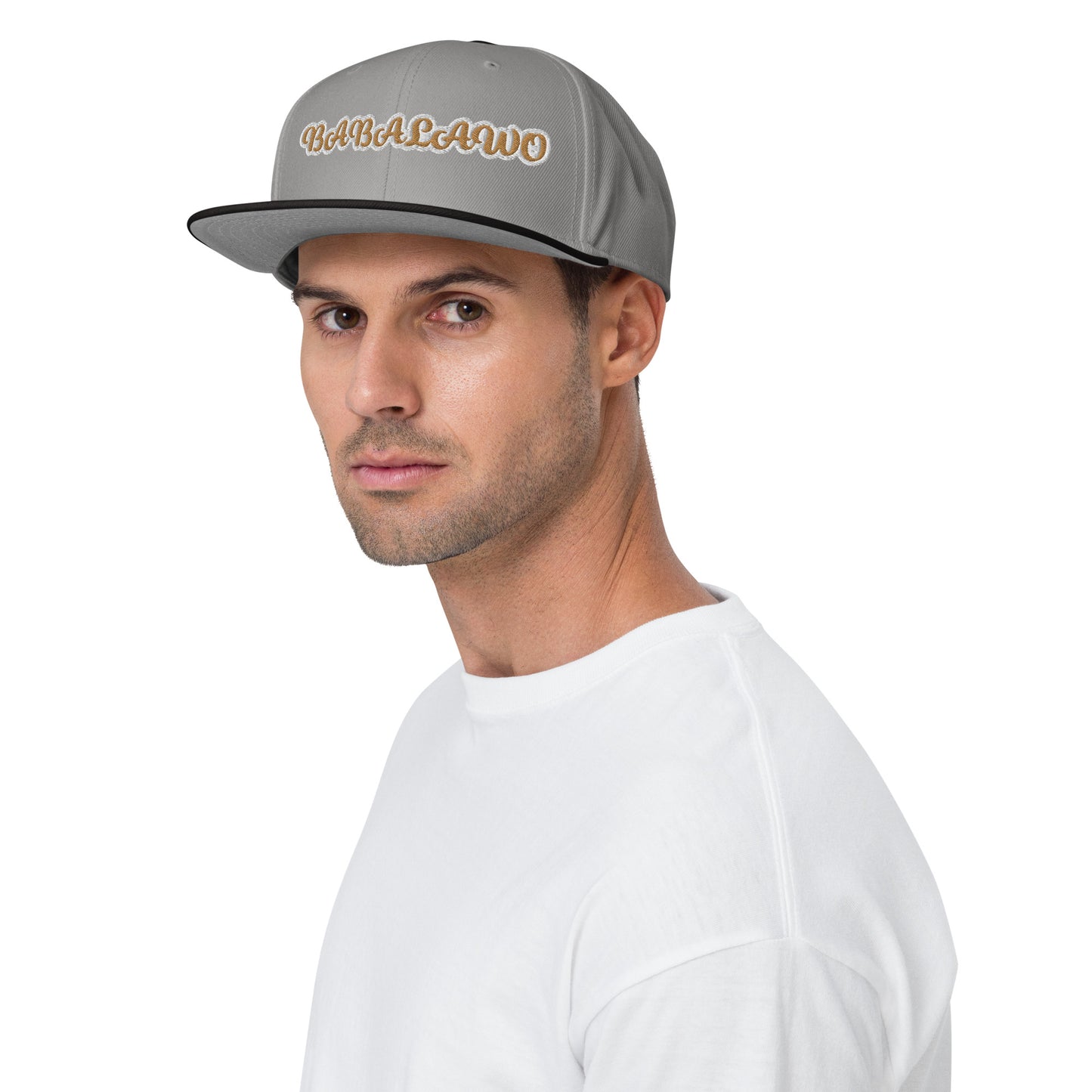 Babalawo Ela Reverse White embroidered Snapback Hat