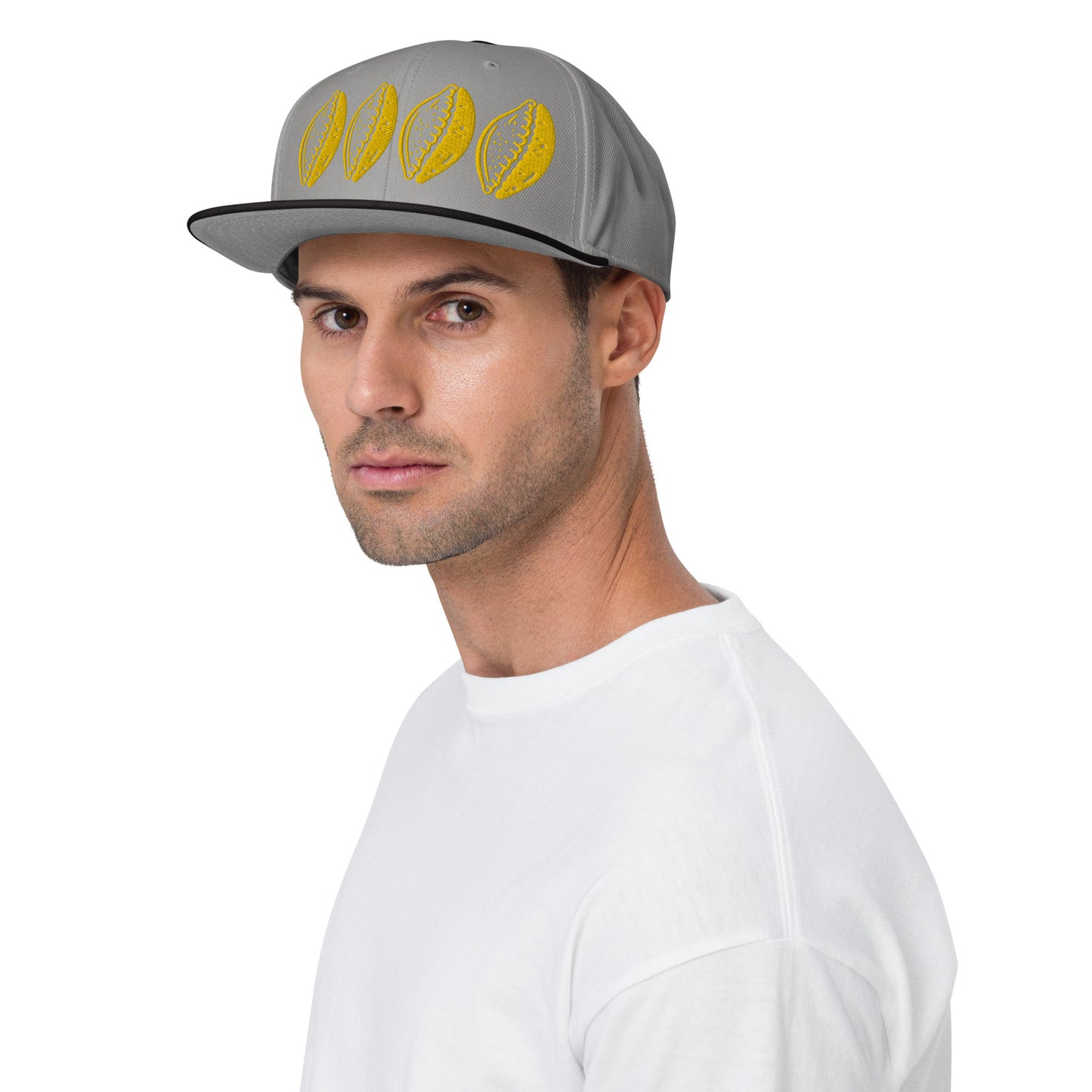 Yellow 4 Cowrie Snapback Hat