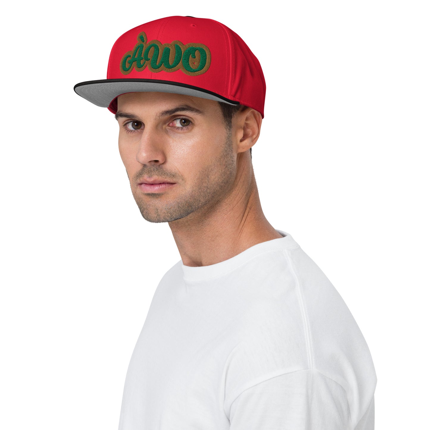 ÀWO Isese White embroidered Snapback Hat