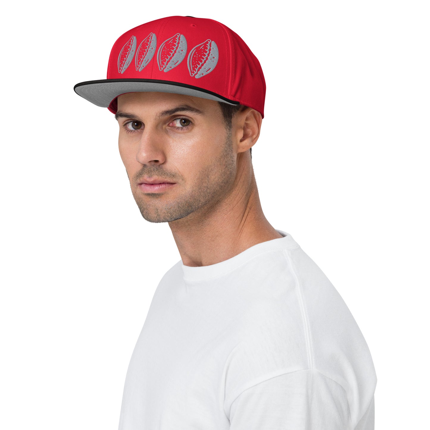 Silver 4 Cowrie Snapback Hat