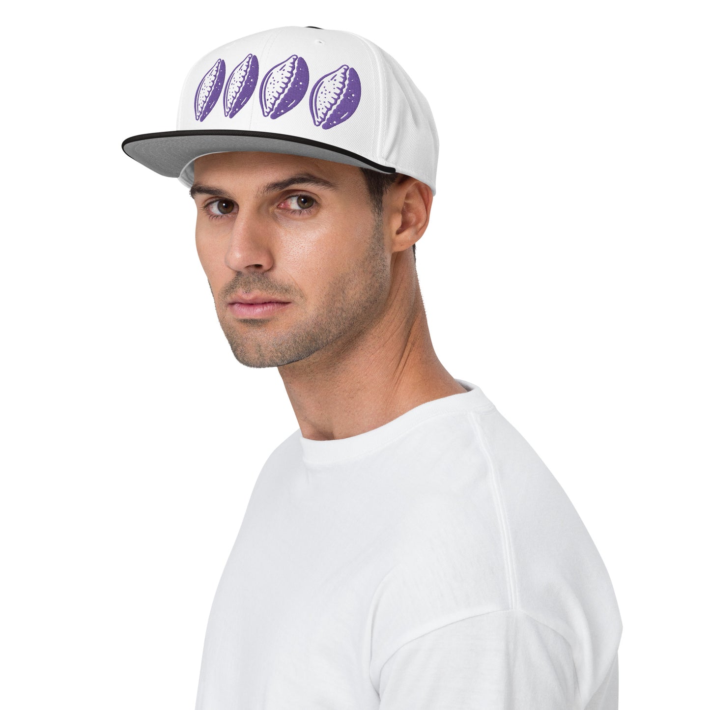 Purple 4 Cowrie Snapback Hat