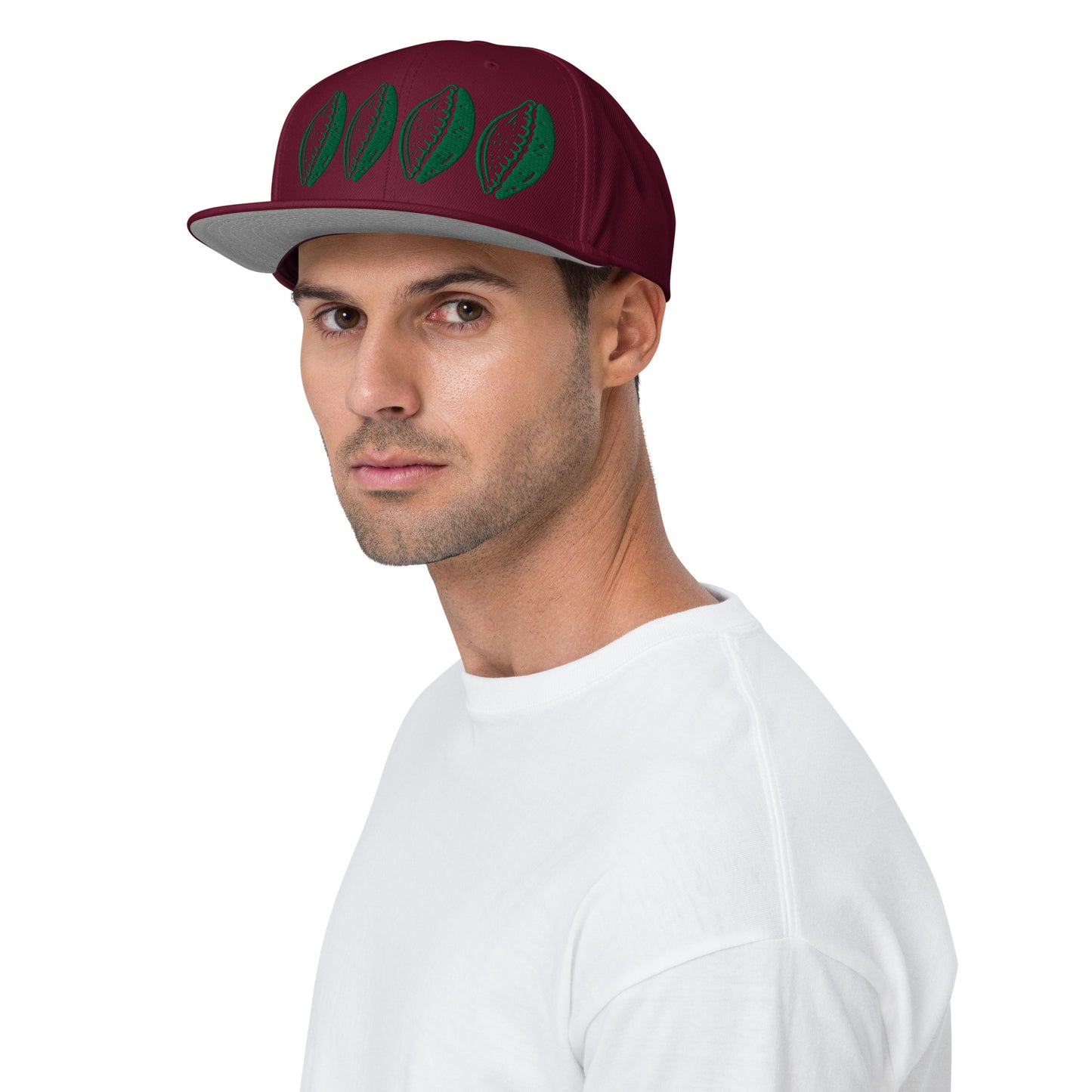 Green 4 Cowrie Snapback Hat