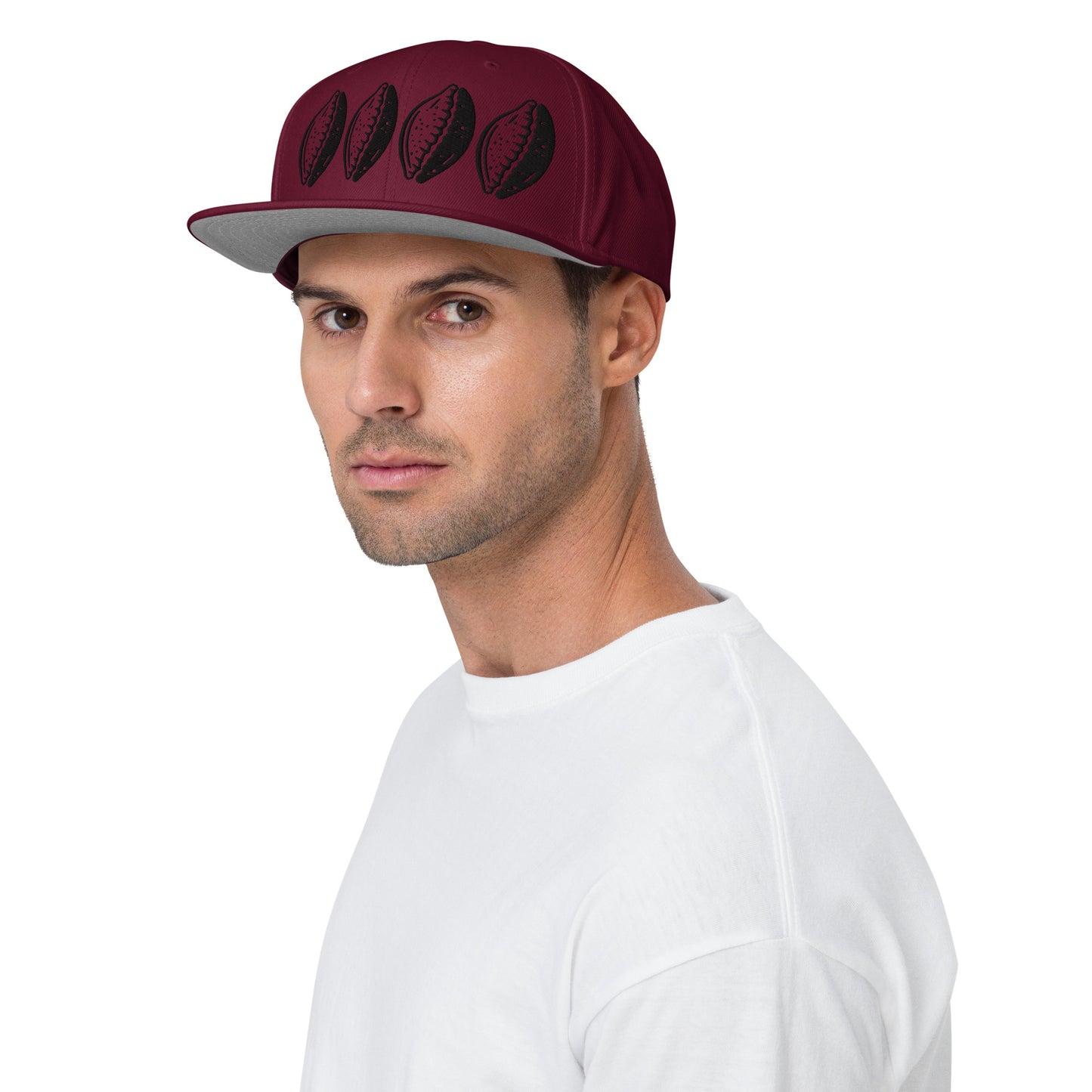 Black 4 Cowrie Snapback Hat