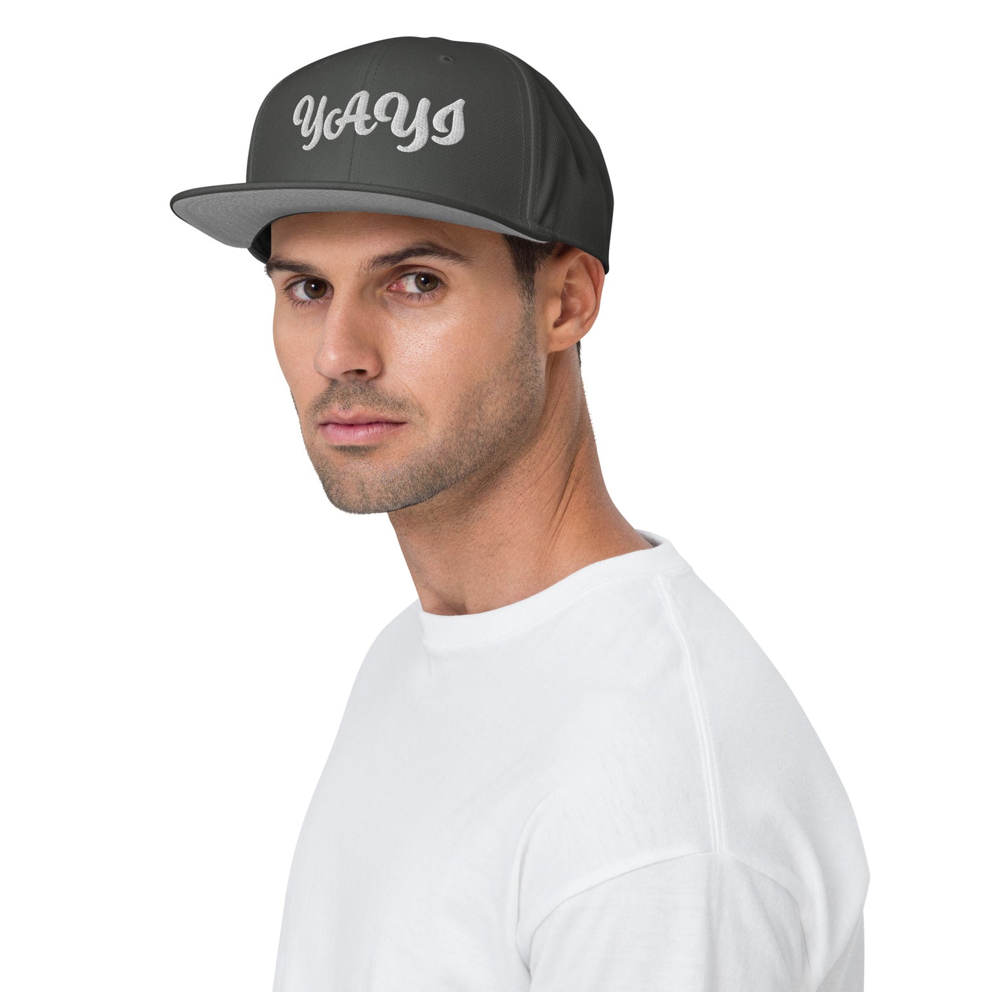 Yayi White embroidered Snapback Hat