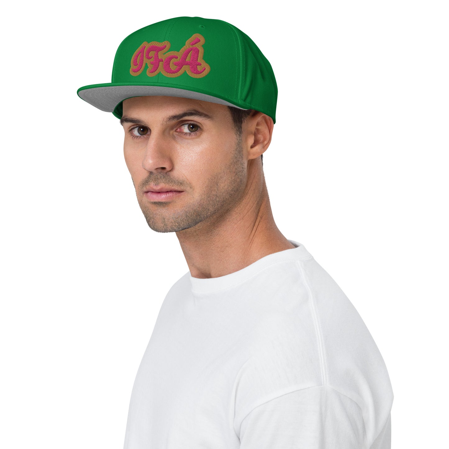 Ifa Violet/Gold White embroidered Snapback Hat