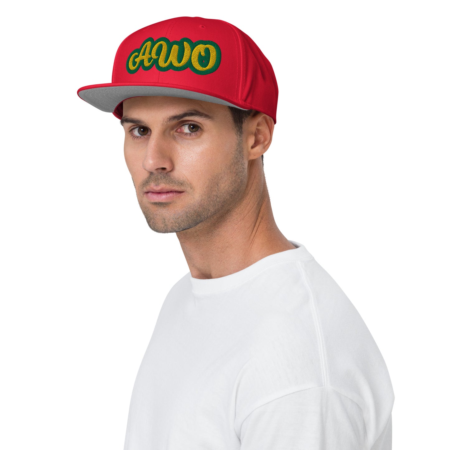 Awo Lucumi Reverse White embroidered Snapback Hat