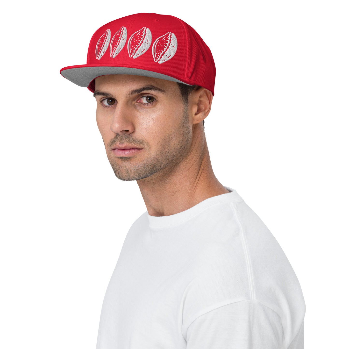 White 4 Cowrie Snapback Hat
