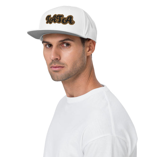 Tata Black/Gold White embroidered Snapback Hat