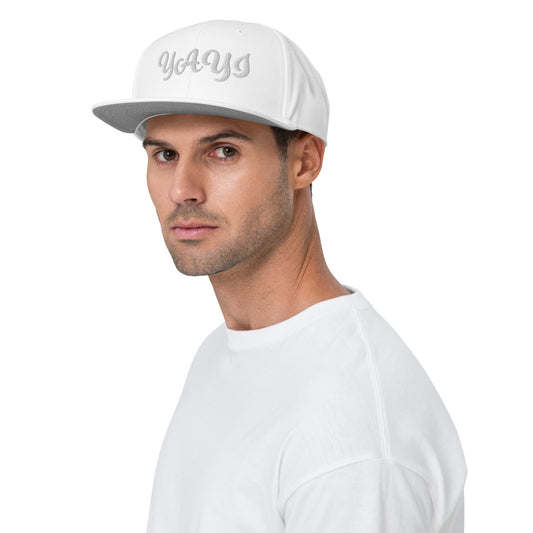 Yayi White embroidered Snapback Hat