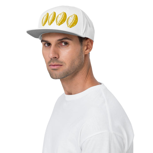 Yellow 4 Cowrie Snapback Hat
