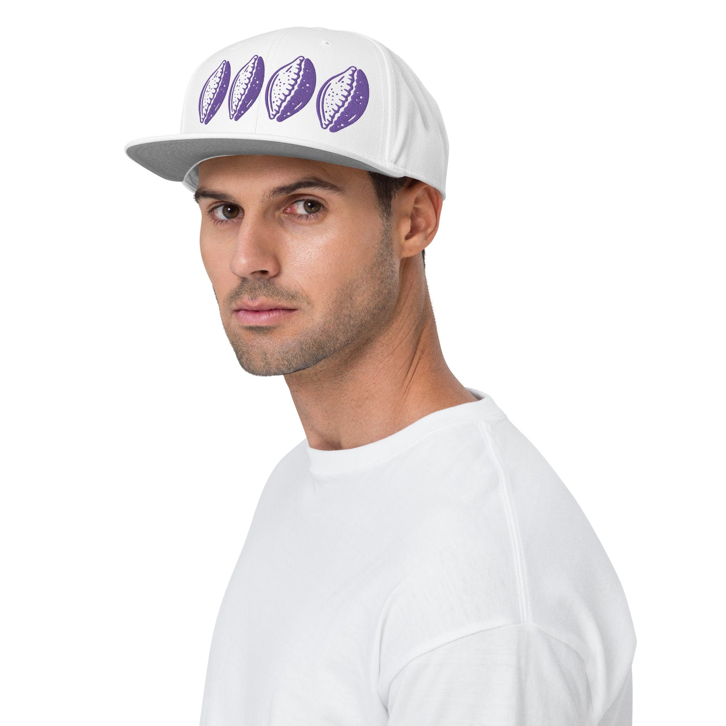 Purple 4 Cowrie Snapback Hat