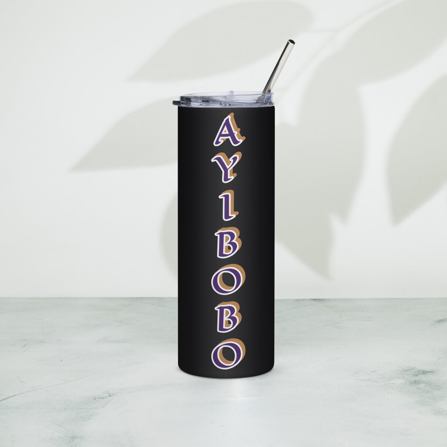 Ayibobo Black/White Stainless steel tumbler