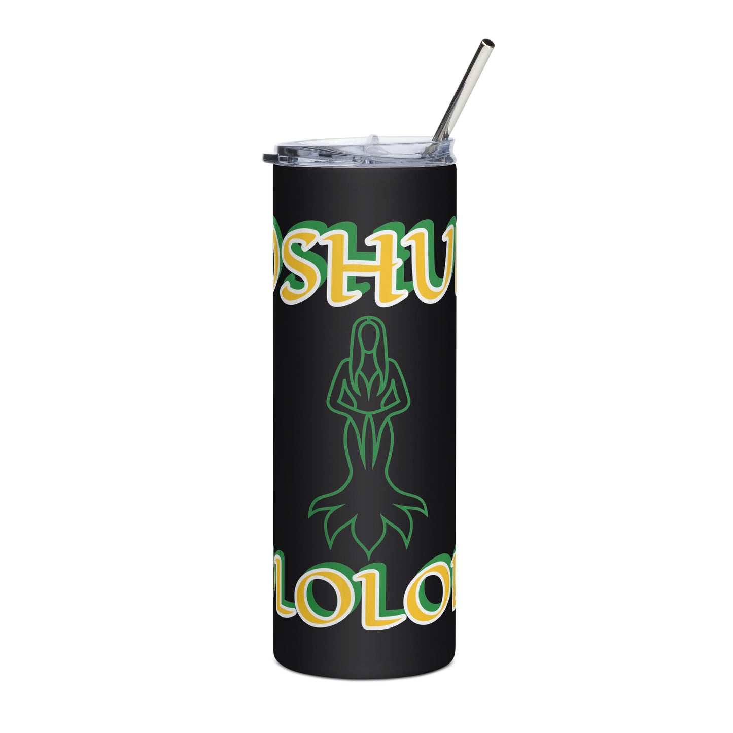 Oshun Ololodi Lucumi Icon White/Black Stainless steel tumbler 2