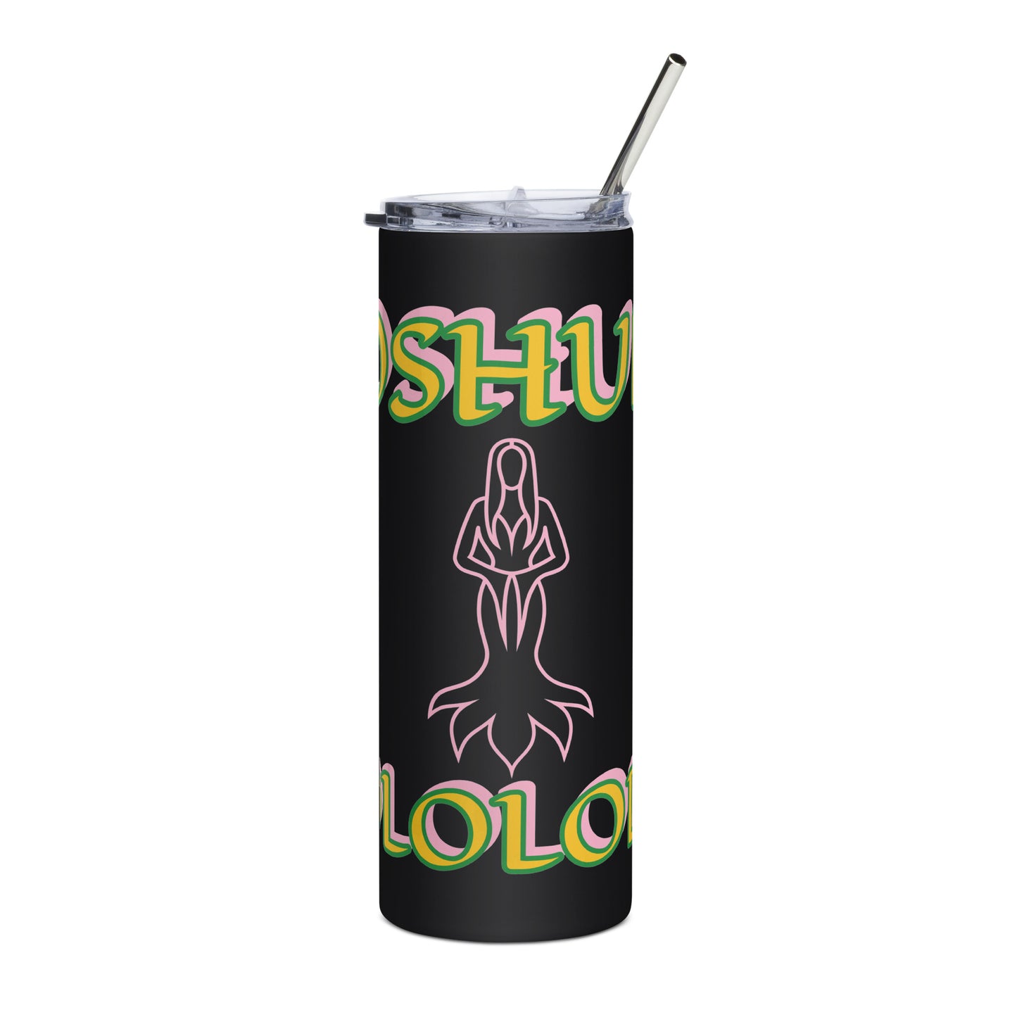 Oshun Ololodi Lucumi Icon White/Black Stainless steel tumbler 3