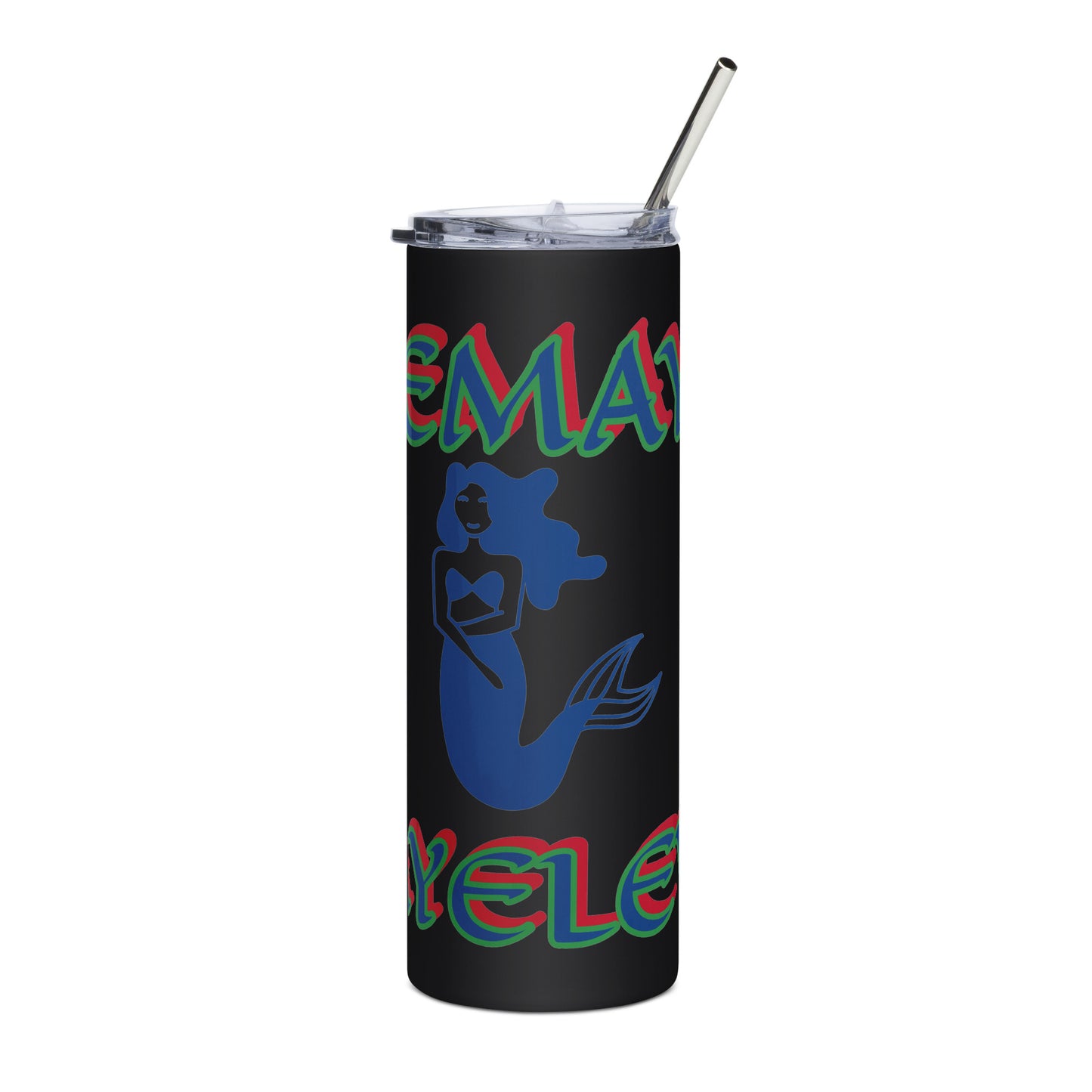 Yemaya MAYELEWO Lucumi Icon White/Black Stainless steel tumbler