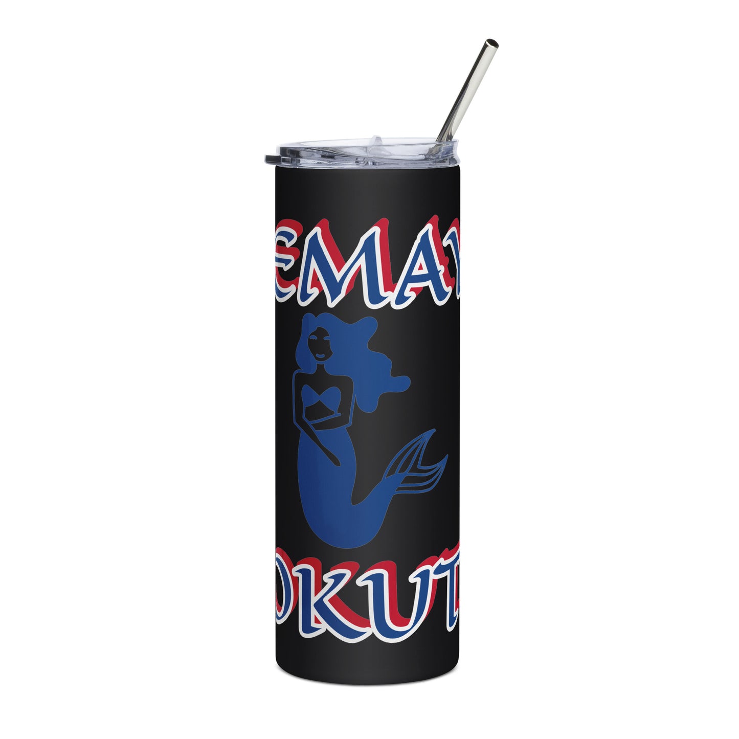 Yemaya Okuti Lucumi  Icon White/Black Stainless steel tumbler