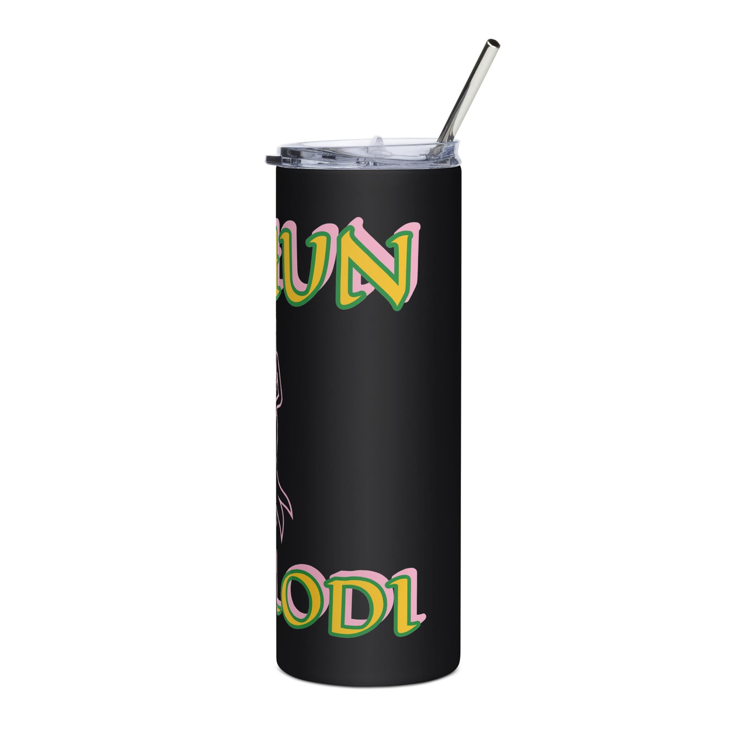 Oshun Ololodi Lucumi Icon White/Black Stainless steel tumbler 3