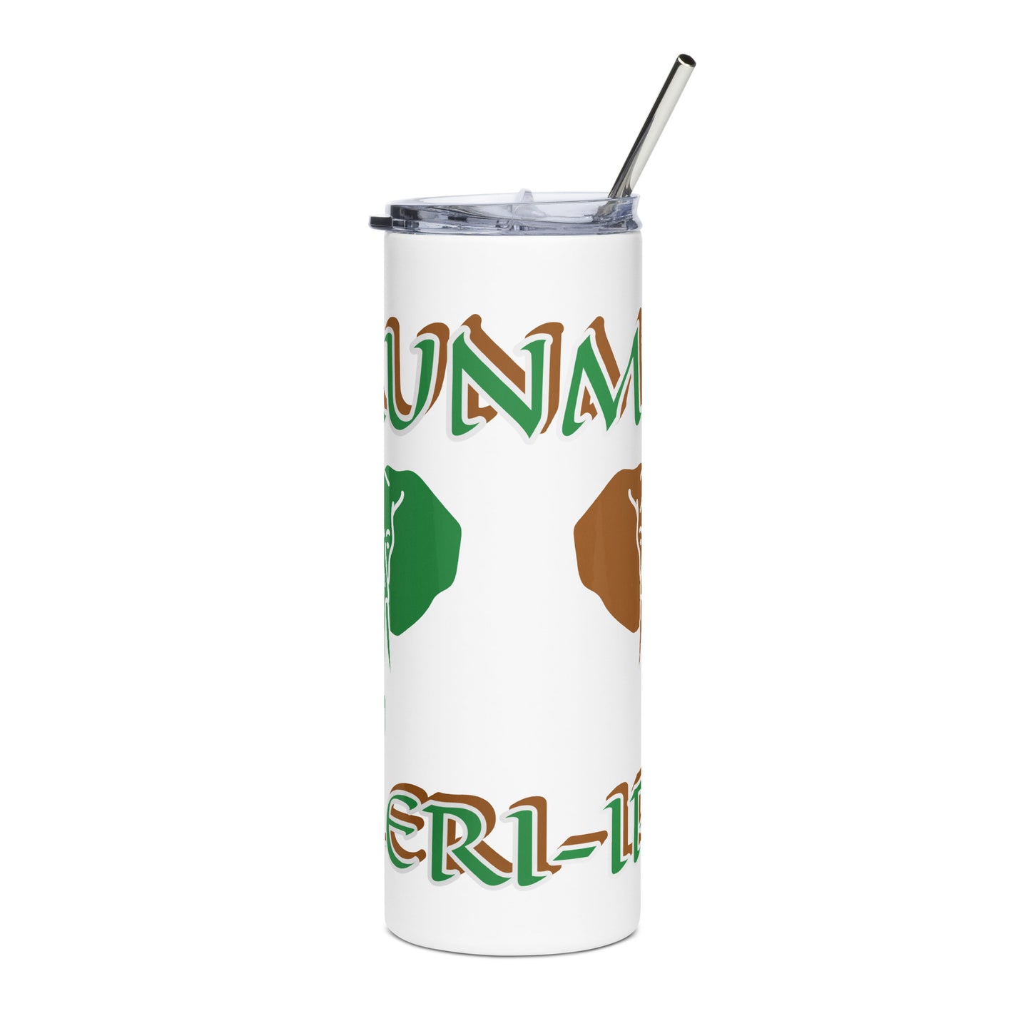 ORUNMILÁ Isese dual Icon White/Black Stainless steel tumbler