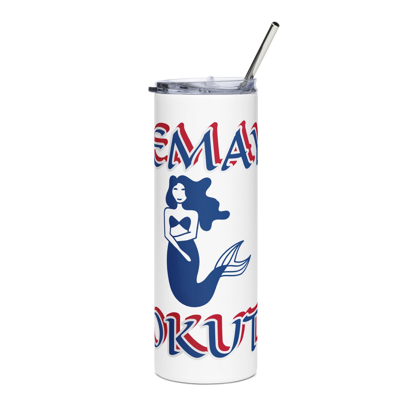 Yemaya Okuti Lucumi  Icon White/Black Stainless steel tumbler