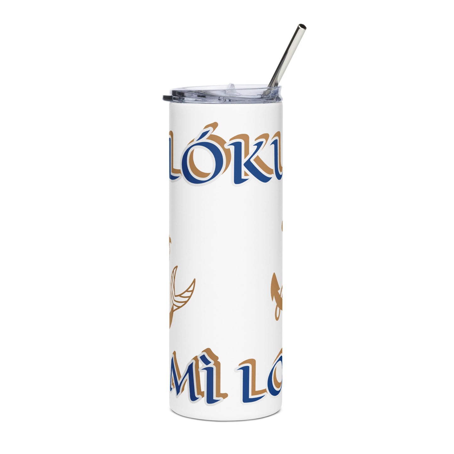 OLÓKUN Icon White/Blue Stainless steel tumbler