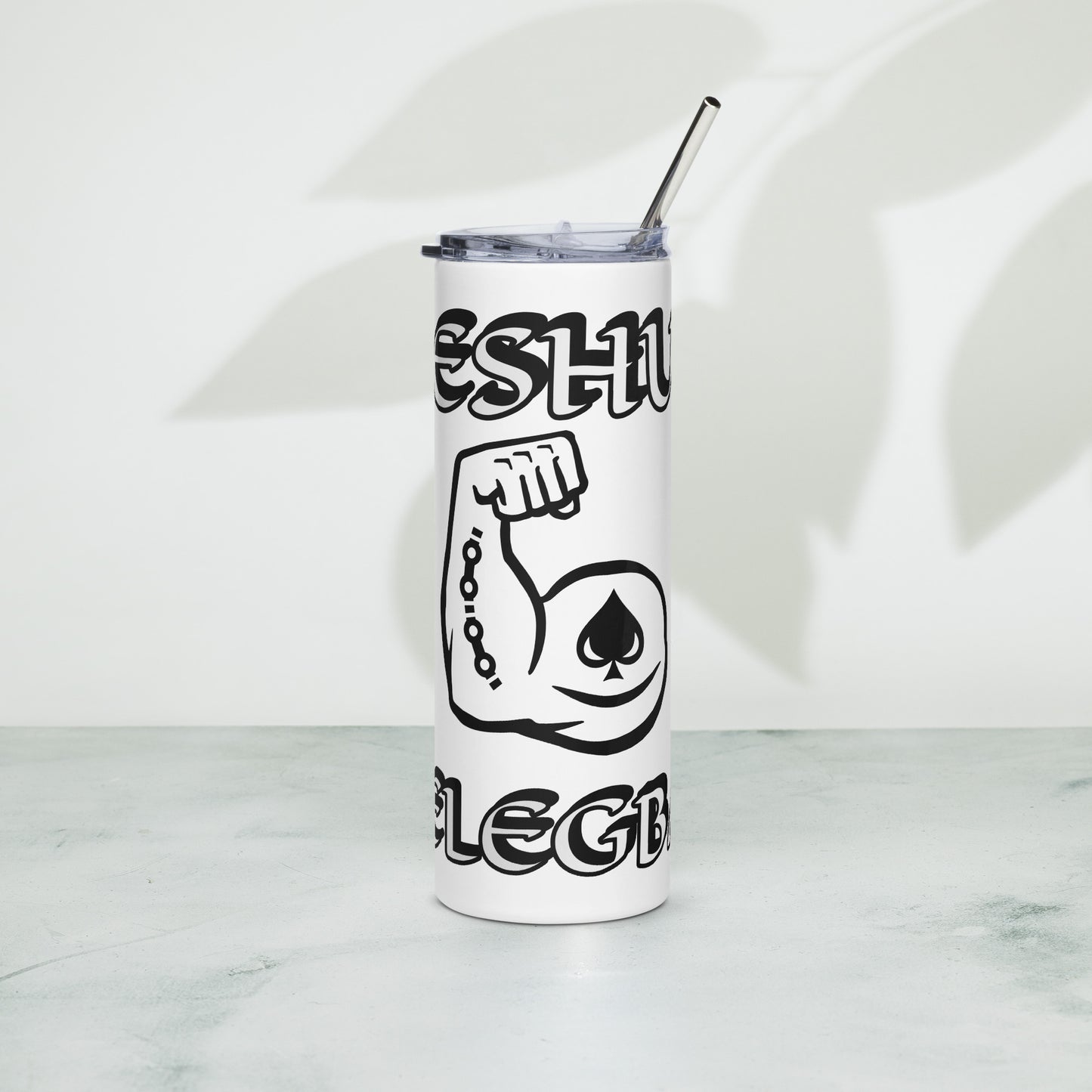 Eshu Elegba Lucumi Icon White Stainless steel tumbler