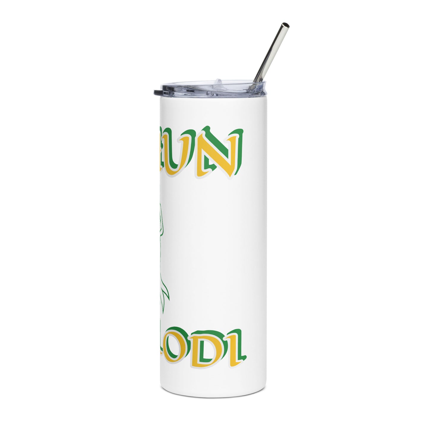 Oshun Ololodi Lucumi Icon White/Black Stainless steel tumbler 2