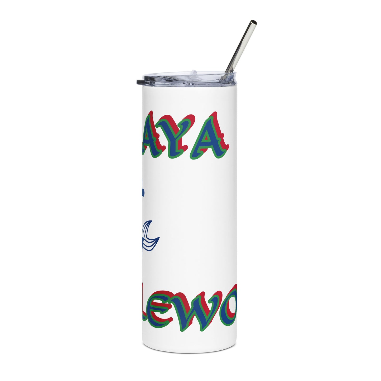 Yemaya MAYELEWO Lucumi Icon White/Black Stainless steel tumbler