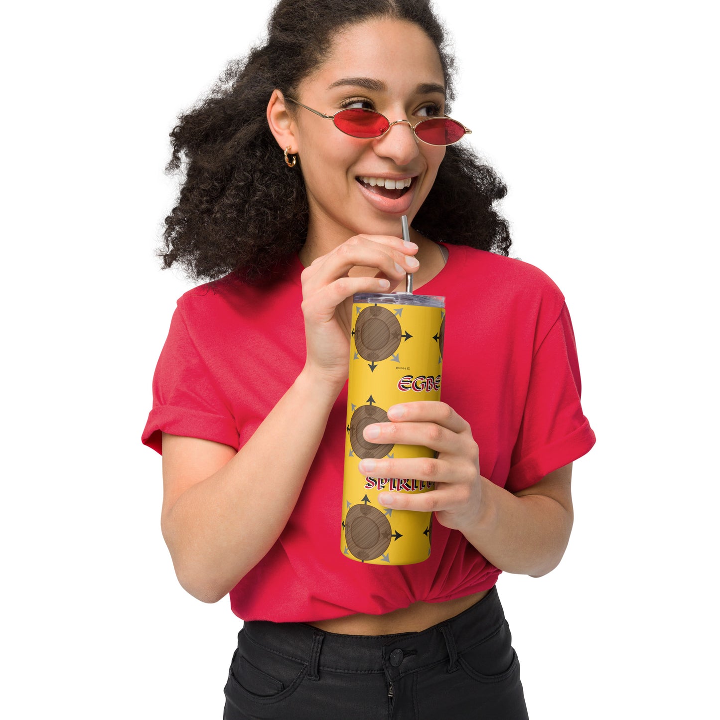 EGBE IRÉ Àwo Multi Signature Logo Yellow Stainless steel tumbler