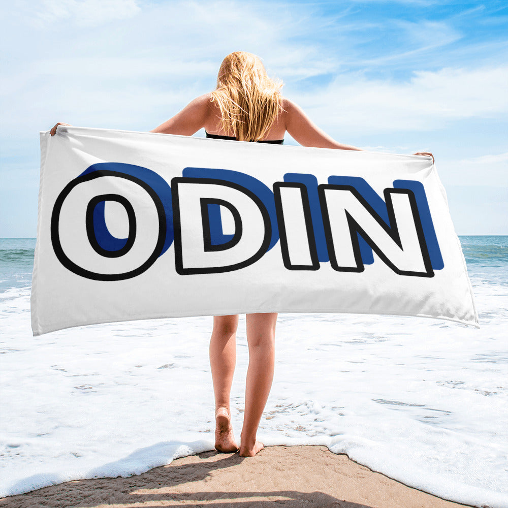 Odin White/Cerulean Towel