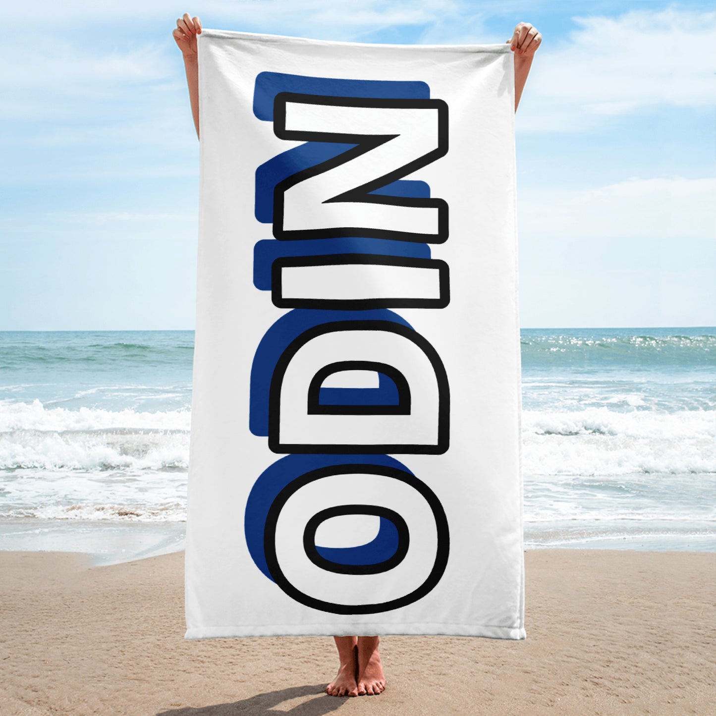 Odin White/Cerulean Towel