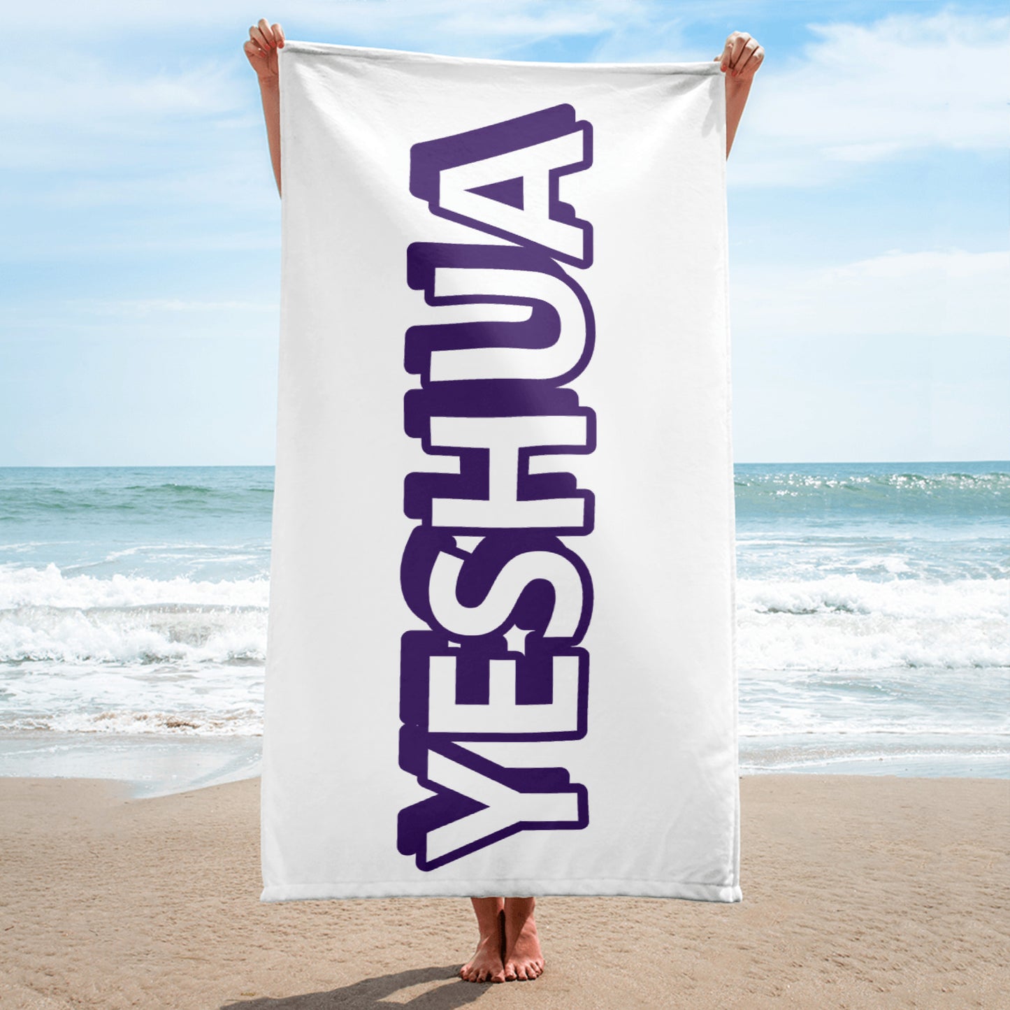 Yeshua White/Purple Towel