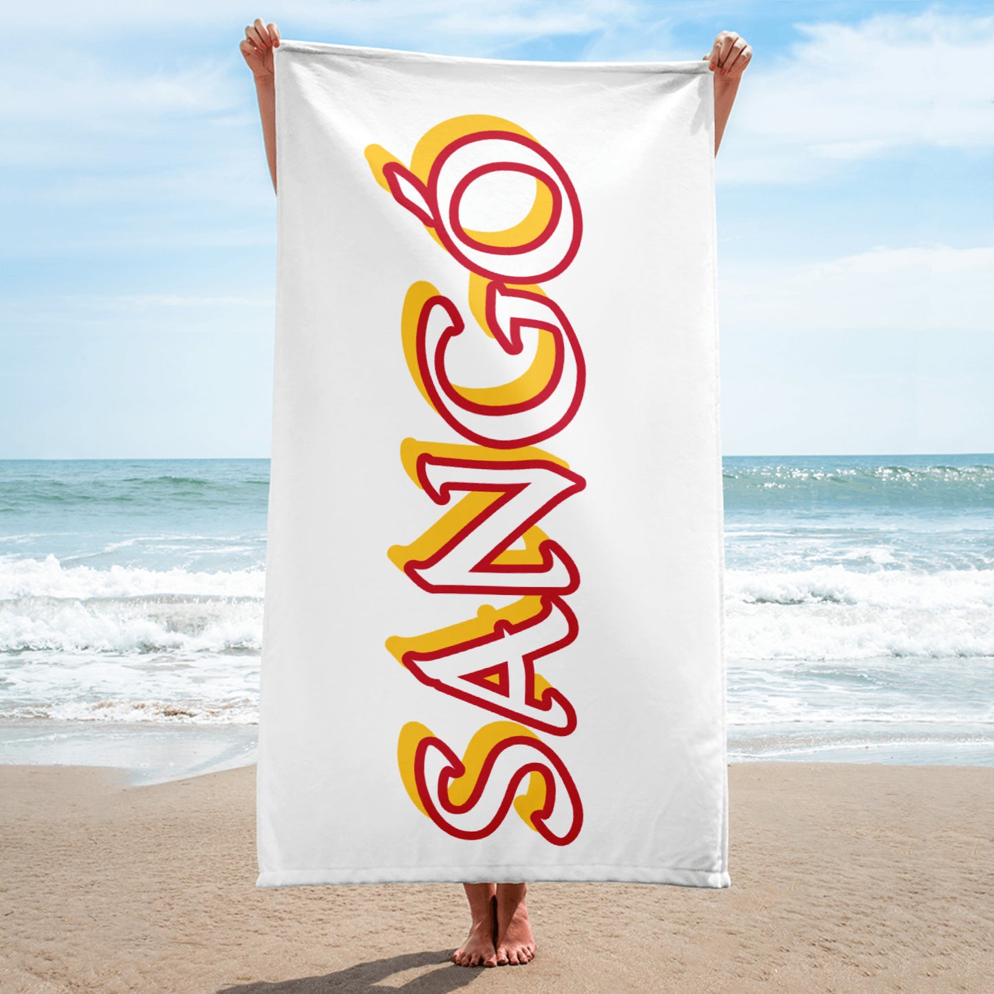 Sango Isese White/Red Towel