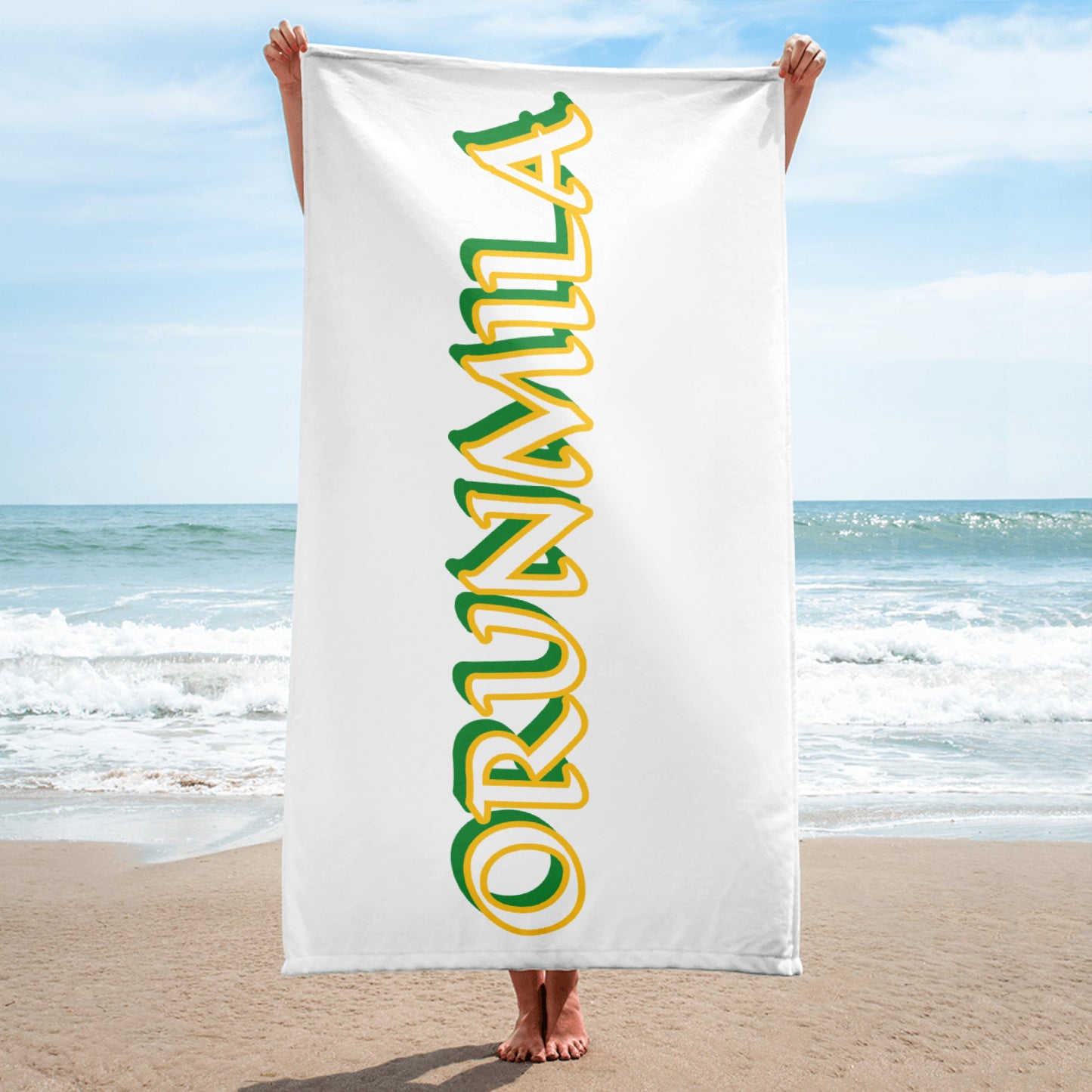 Orunmila White Lucumi Reverse Towel