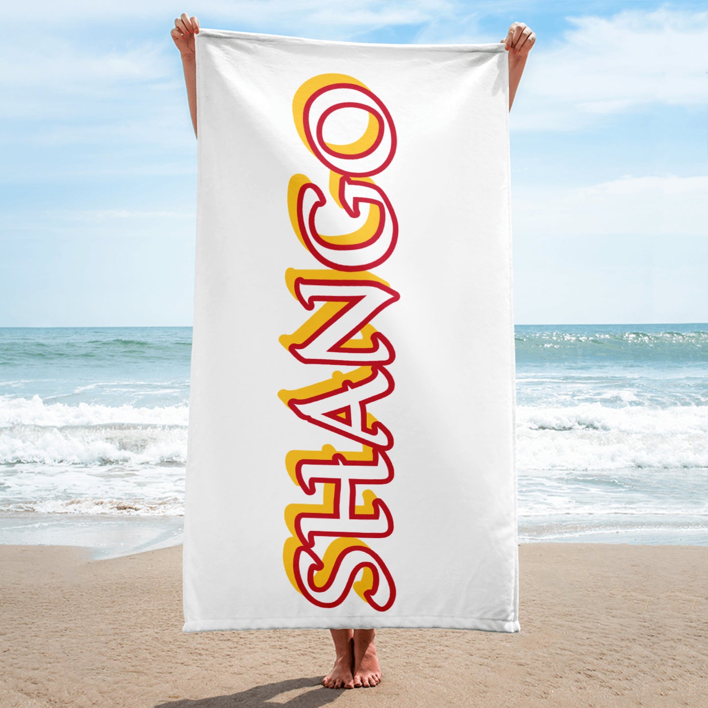 Shango White/Red Towel