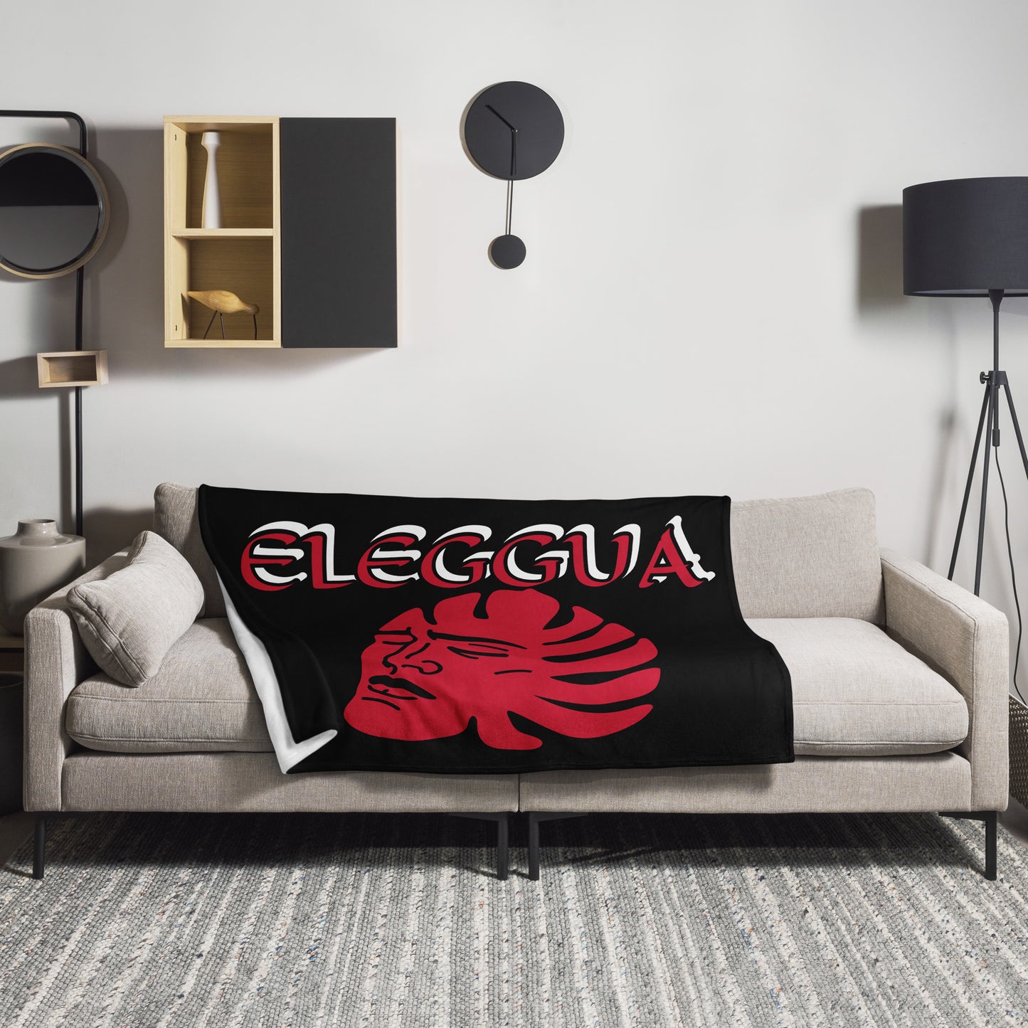 Eleggua Lucumi Black icon Throw Blanket