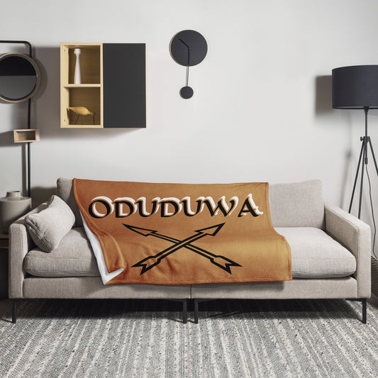 Oduduwa Gold/Black icon Throw Blanket