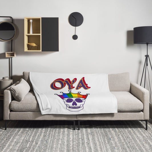 Oya White icon Throw Blanket