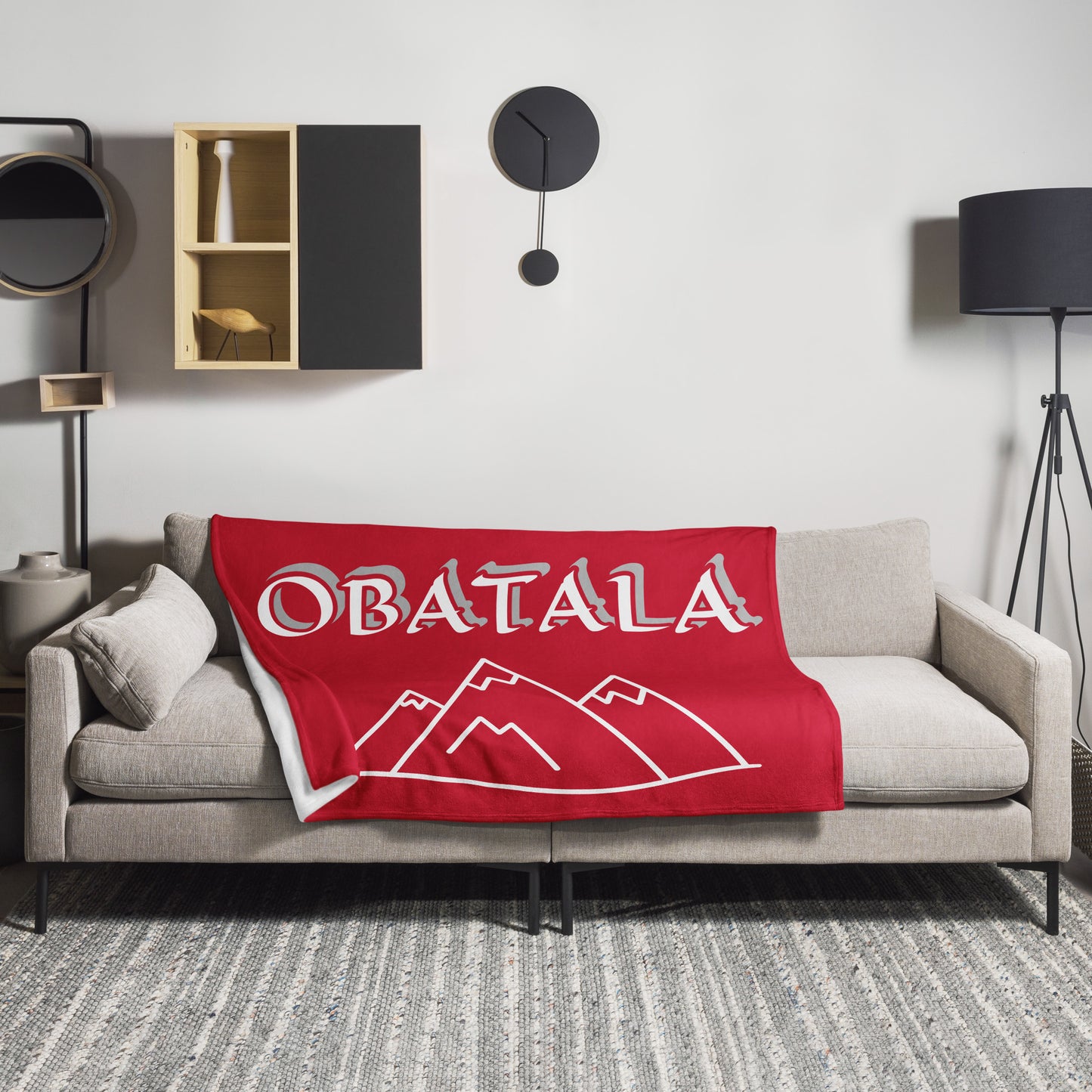 Obatala Ayaguna Red icon Throw Blanket