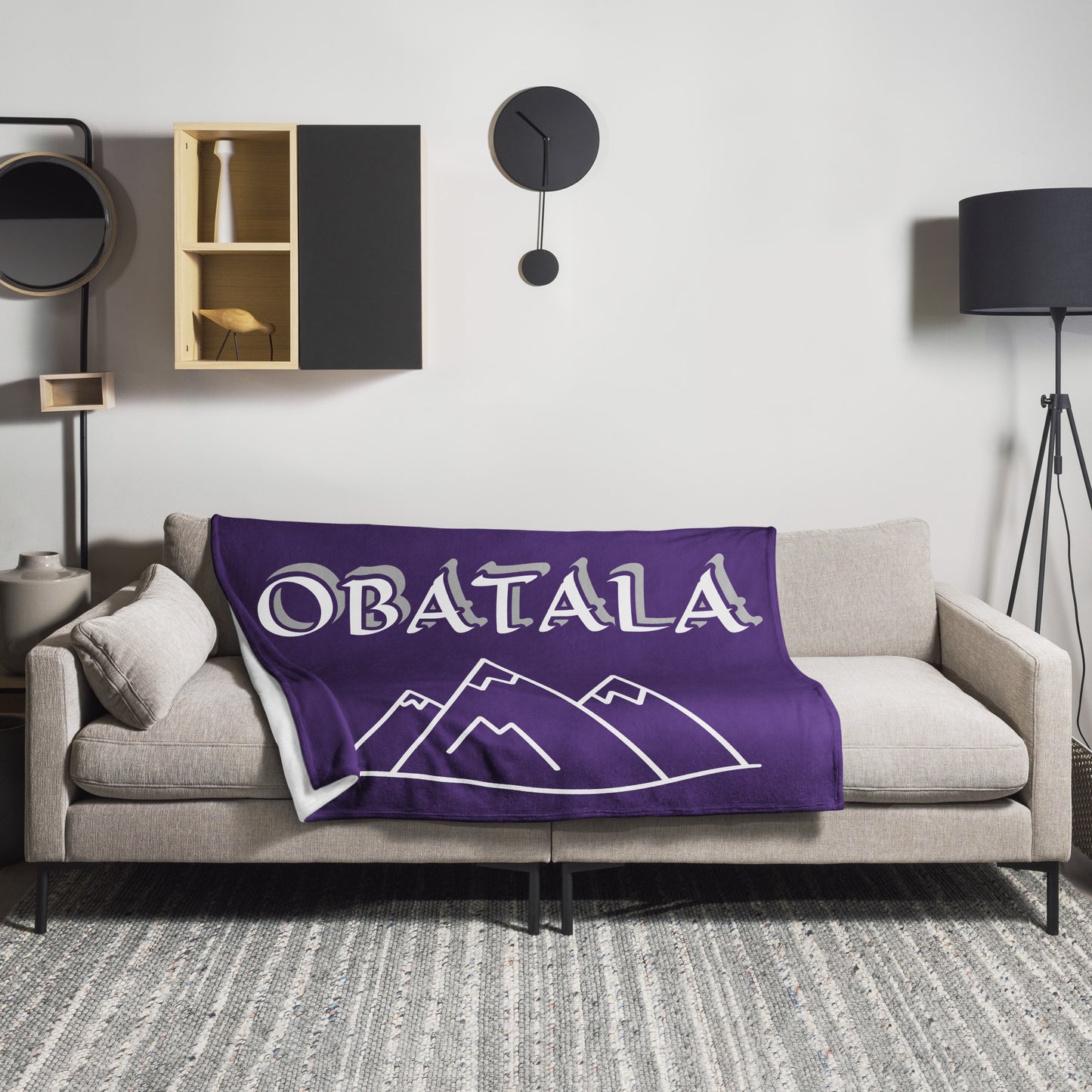 Obatala Obamoro Purple icon Throw Blanket