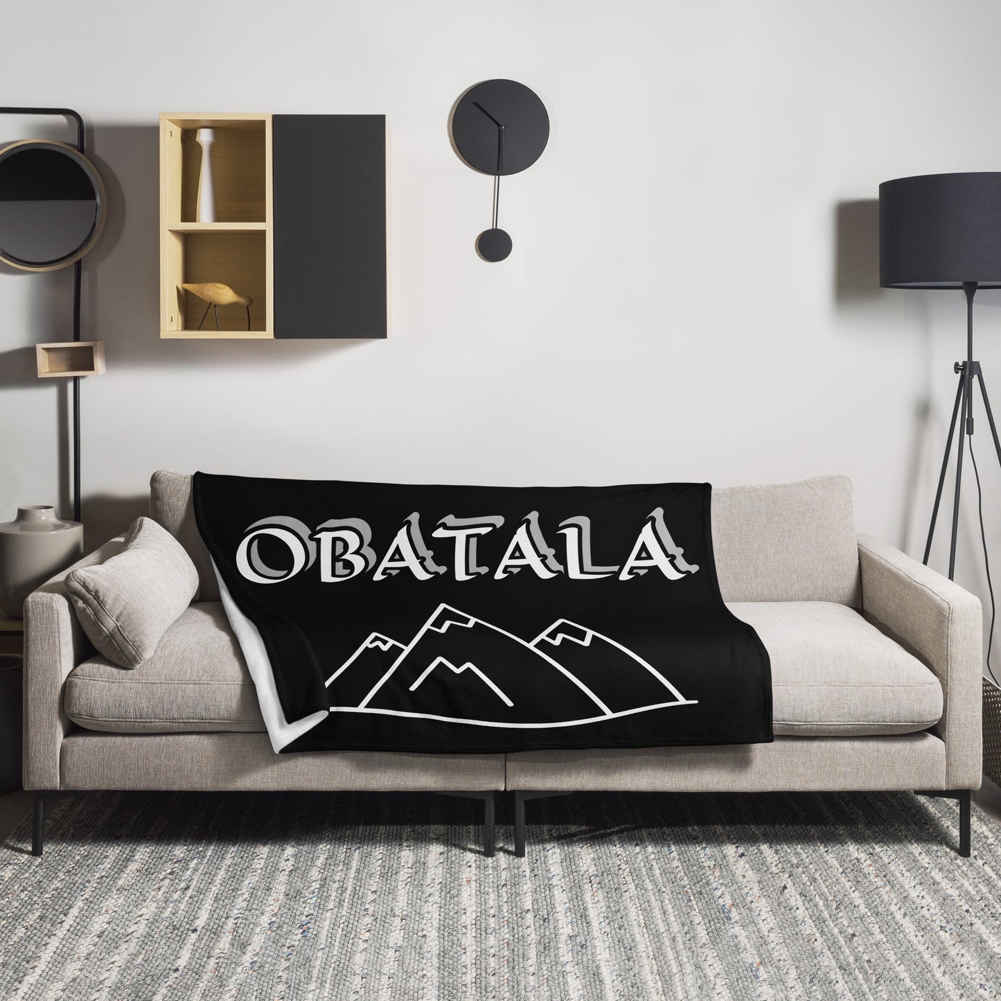 Obatala Black icon Throw Blanket