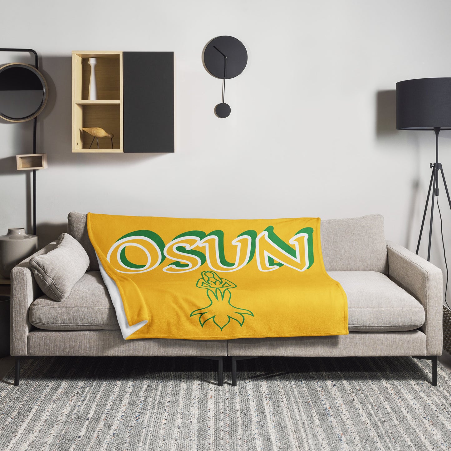 Osun Olodi Isese Yellow icon Throw Blanket