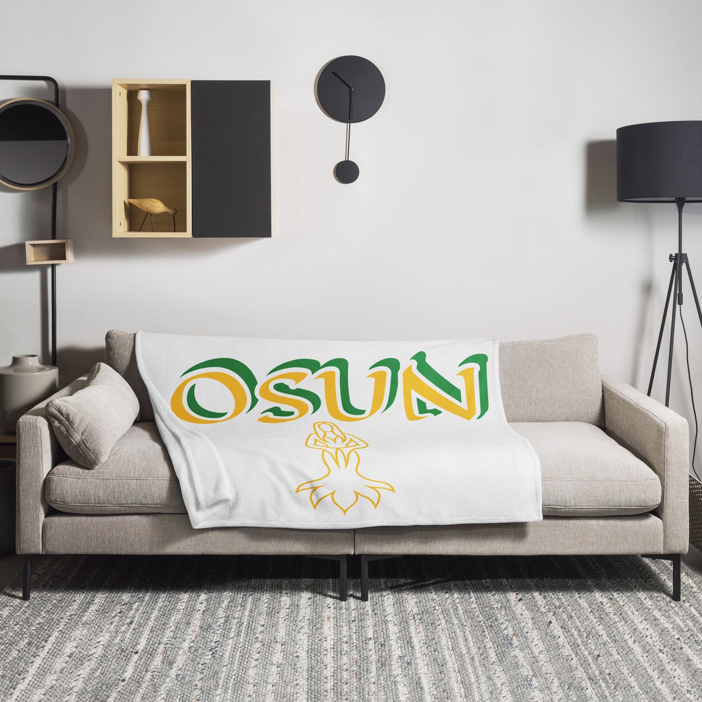 Osun Olodi Isese White icon Throw Blanket