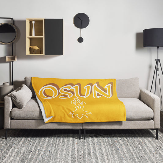 Osun Isese Yellow icon Throw Blanket