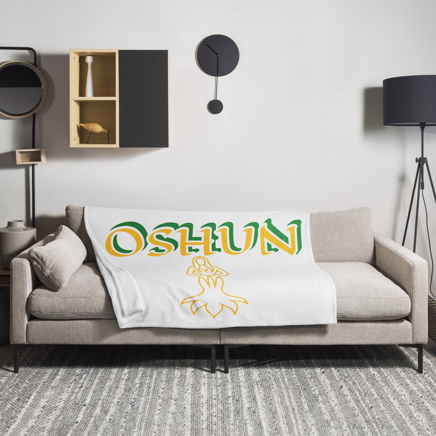 Oshun Ololodi Lucumi White icon Throw Blanket